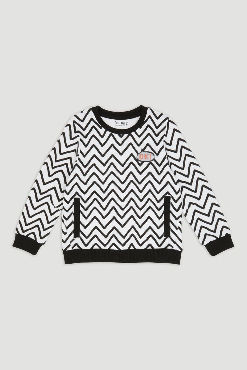 Monochrome Zig Zag Sweatshirt
