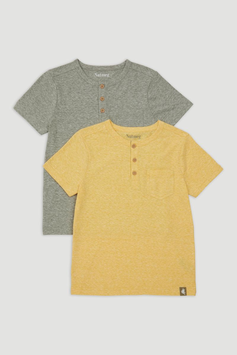 2 Pack Khaki & Ochre T-Shirts 1-14yrs