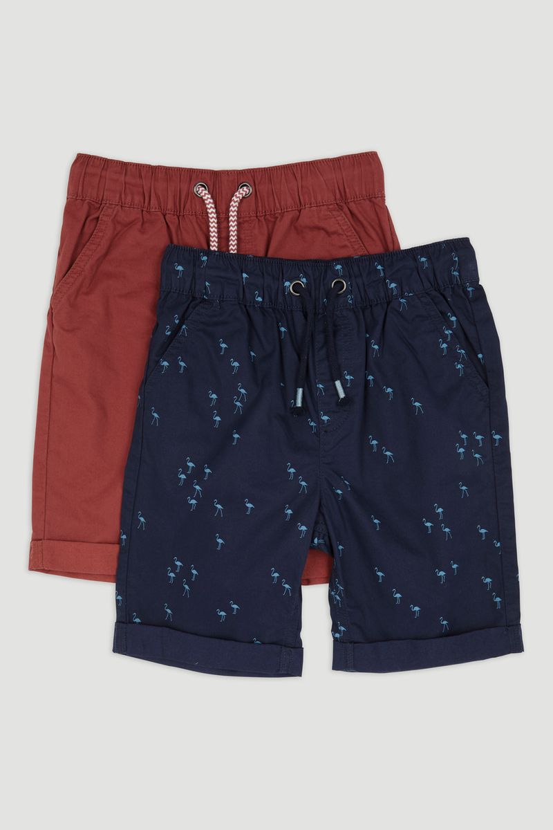2 Pack Flamingo Chino Shorts 1-14yrs