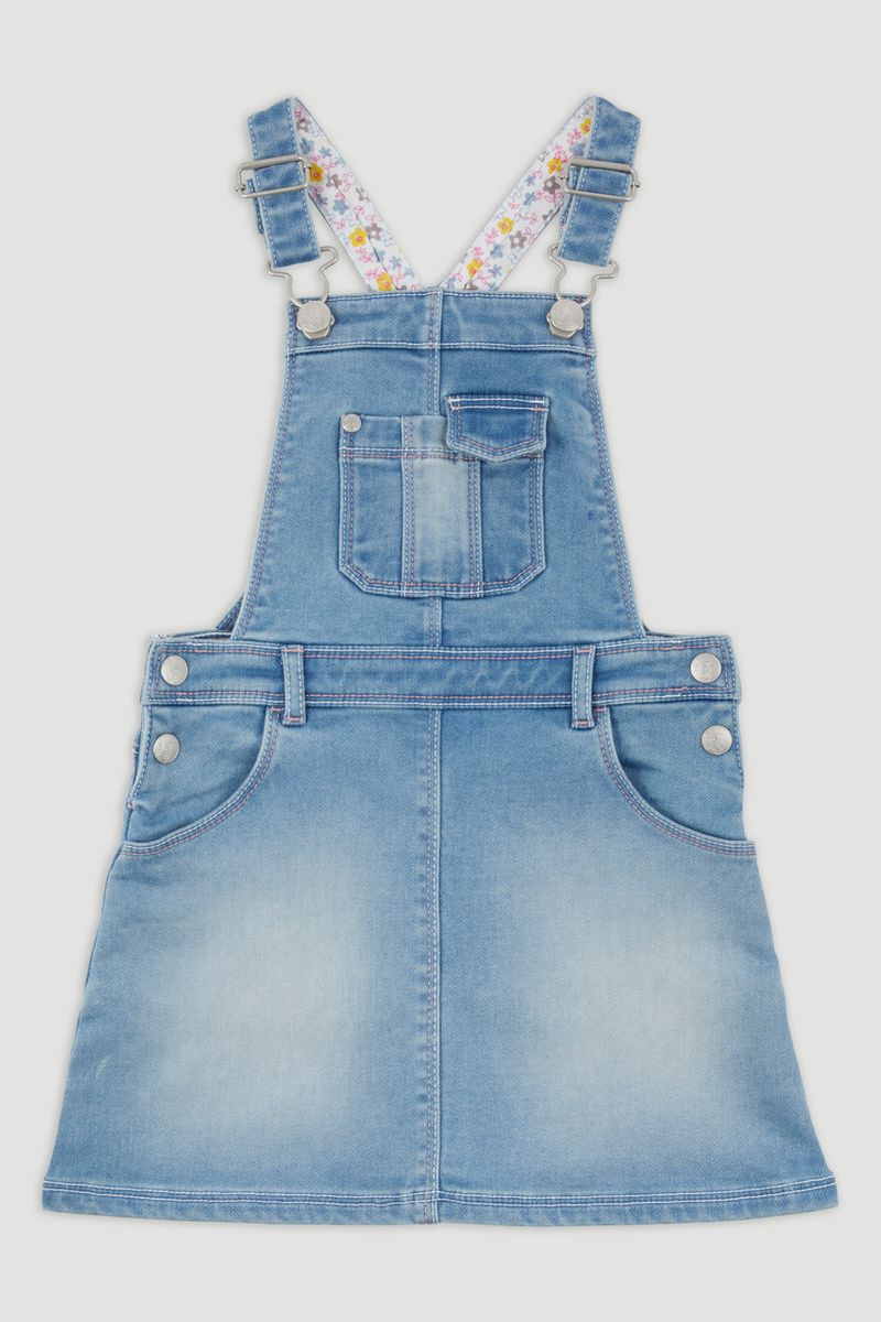 Denim Pocket Pinafore Dress