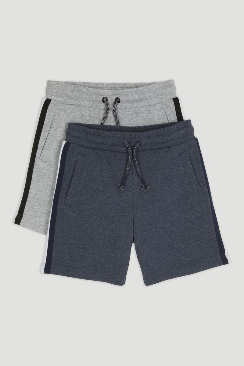 2 Pack Navy & Grey Sweatshorts 1-14yrs
