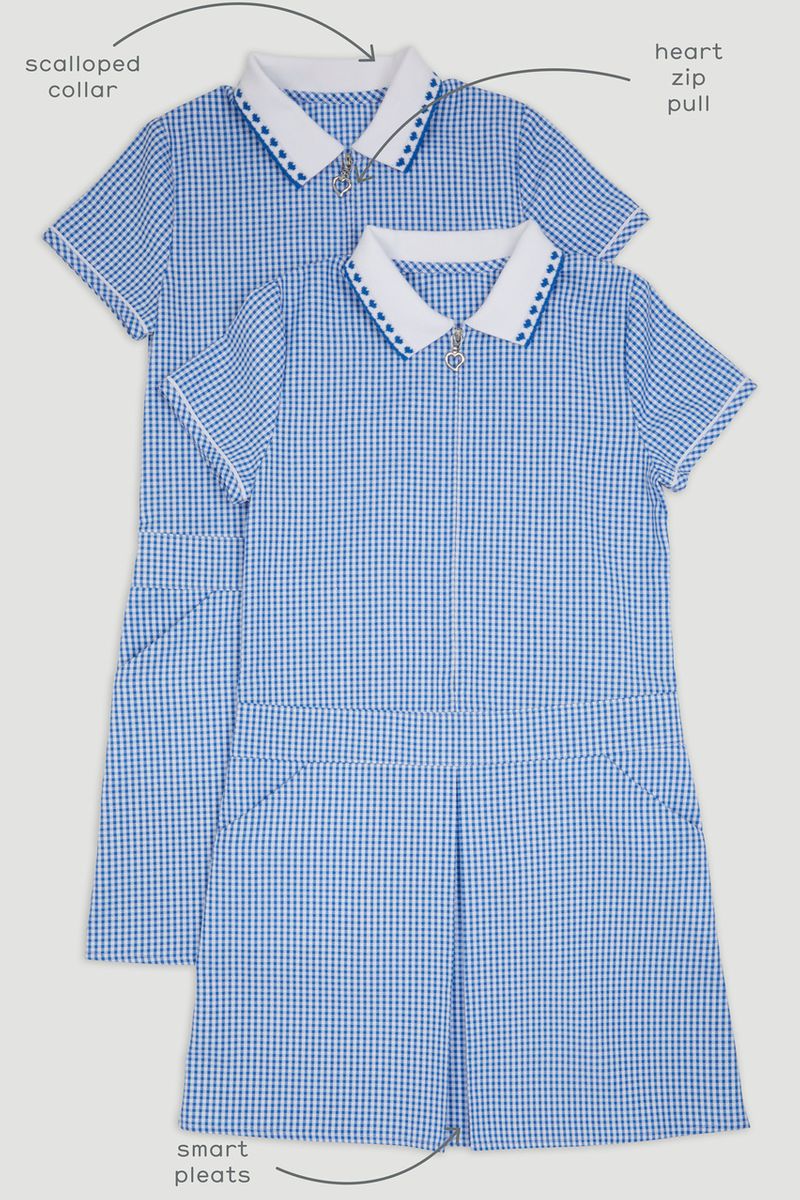 2 Pack Sporty Blue Gingham Dresses