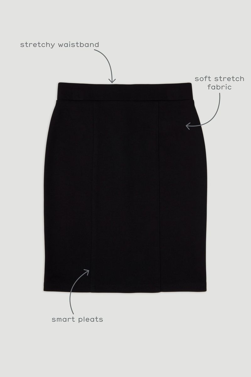 Black Ponte Straight Skirt