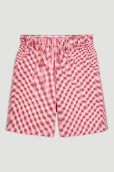 red gingham school culottes