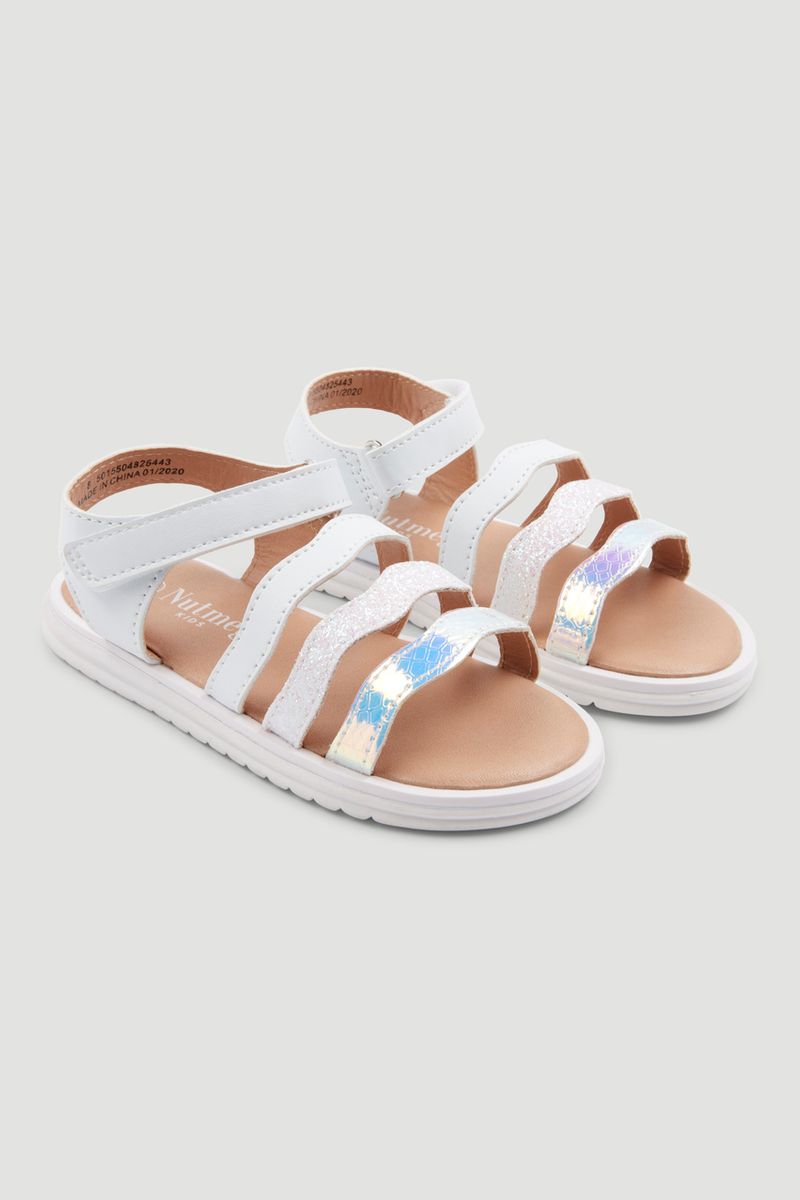 White Glitter Sandal