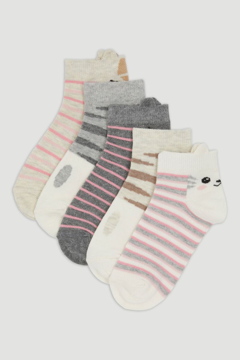 5 Pack Cat Trainer Socks