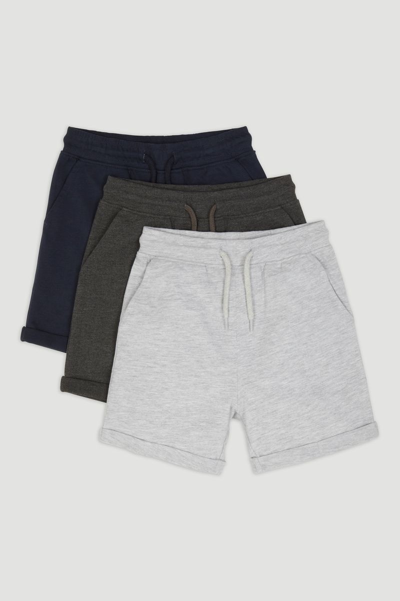 3 Pack Navy Jersey Shorts 1-14yrs