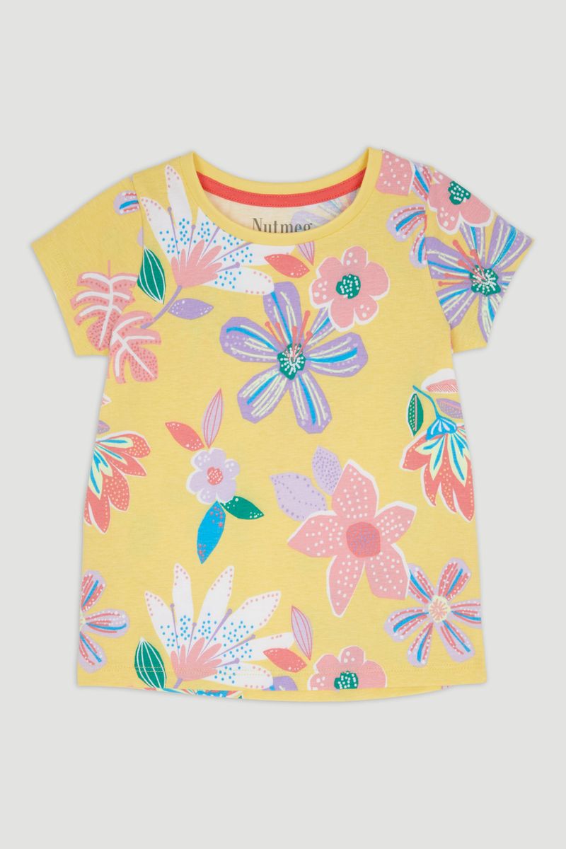 Yellow Flower Print T-Shirt