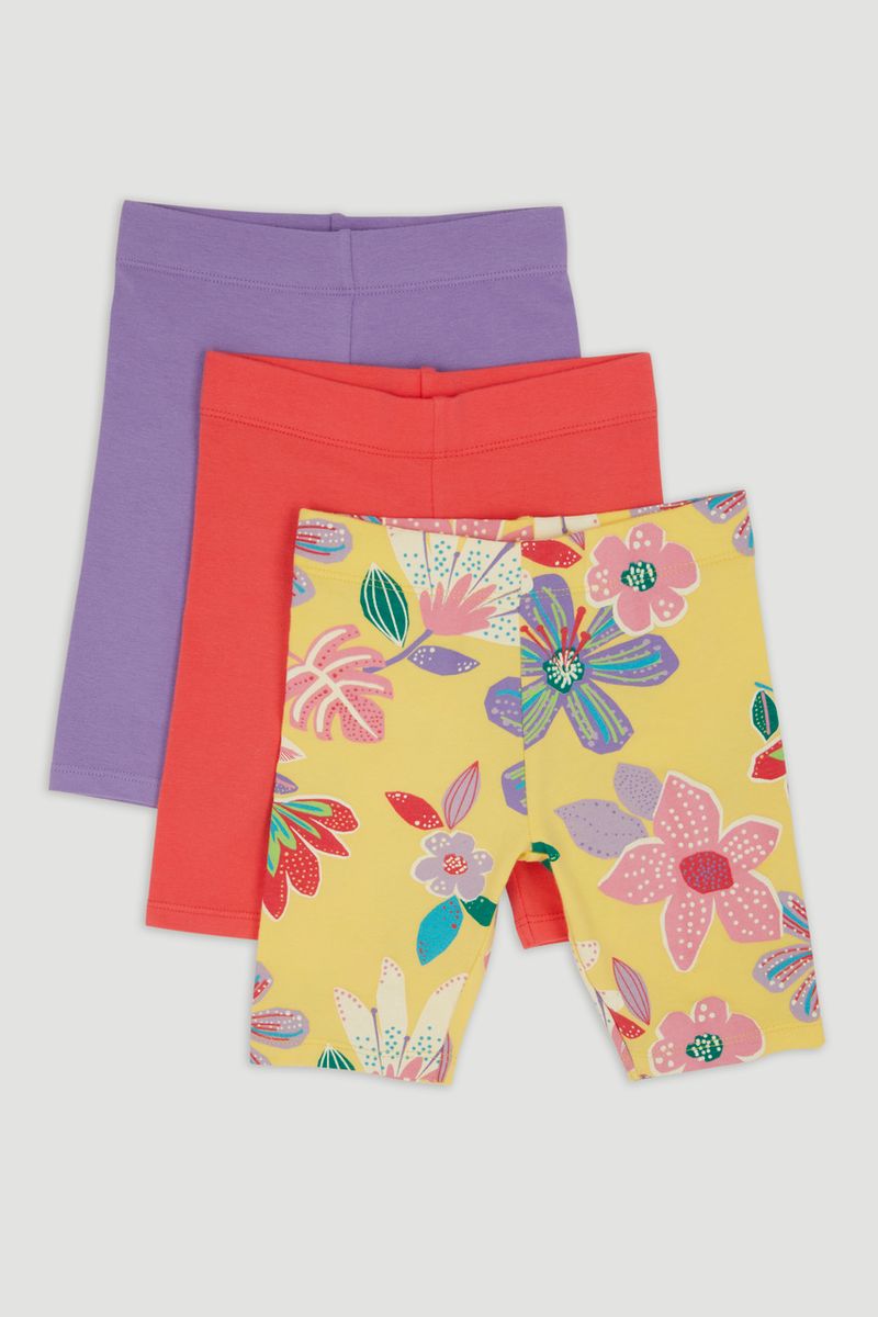 3 Pack Flower Jersey Cycle Shorts