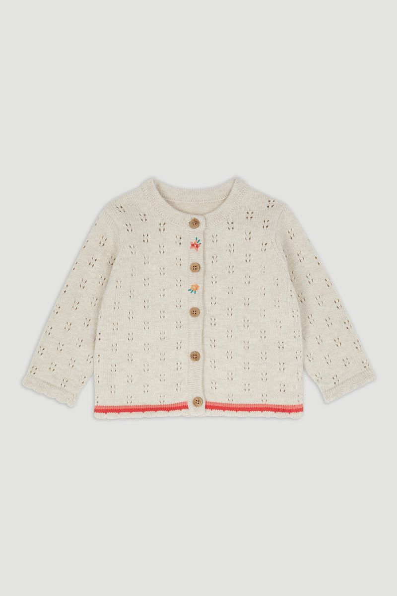 Oatmeal Pointelle Cardigan