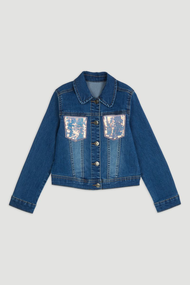 Sequin Pocket Denim Jacket