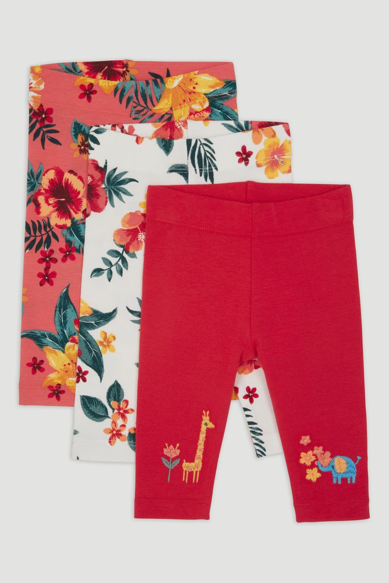 3 Pack Red Giraffe Leggings