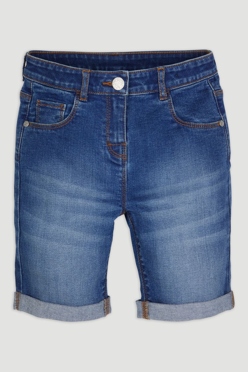 Mid-wash Denim Shorts