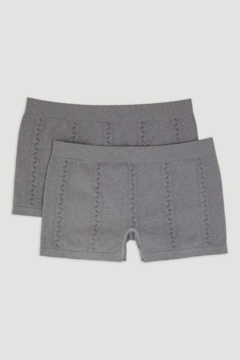 2 Pack Grey Seam Free Short