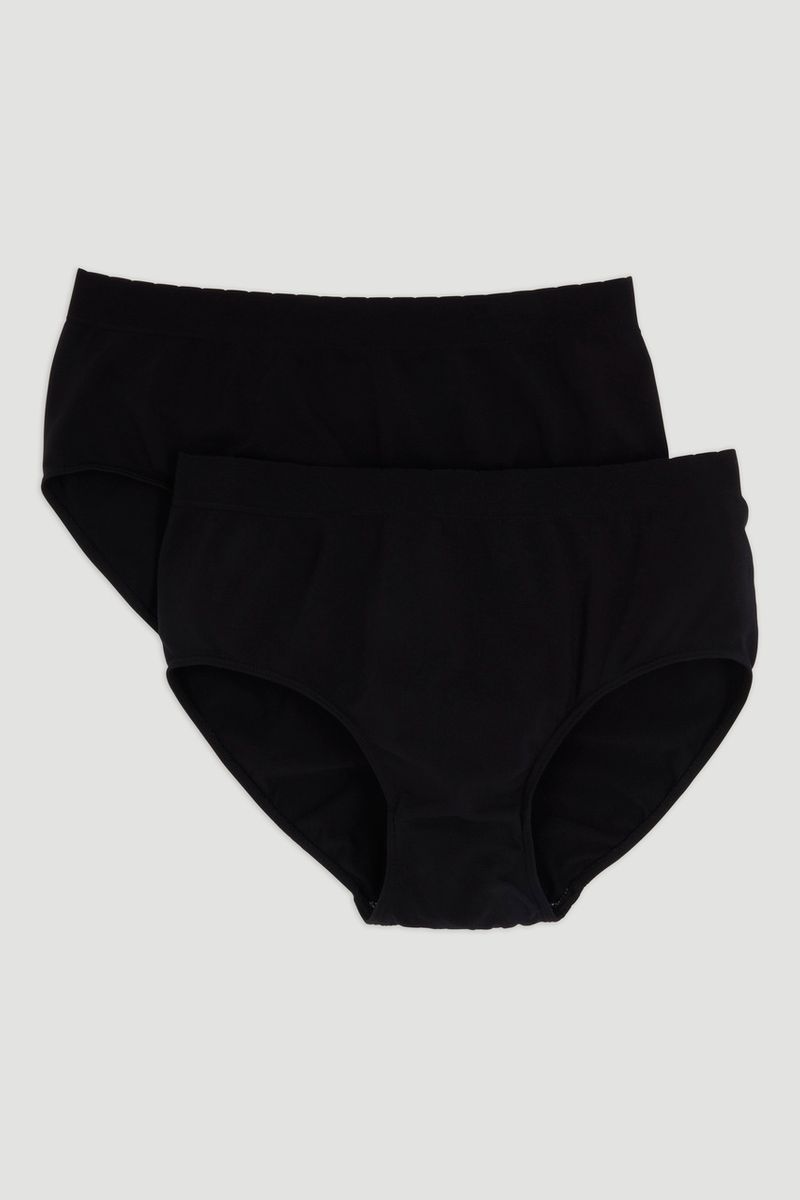 2 Pack Black Seam Free Brief