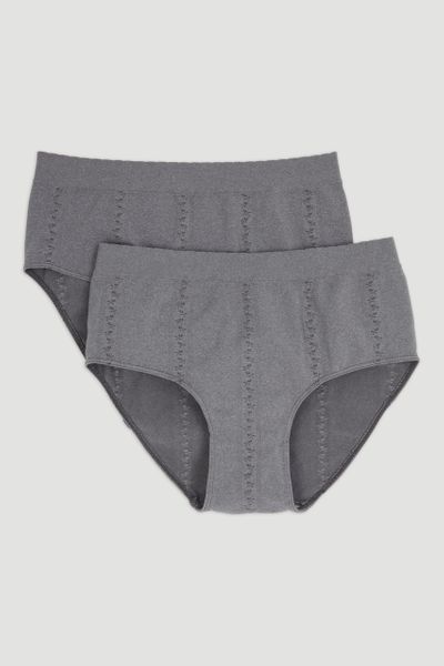 2 Pack Grey Seam-Free Full Briefs
