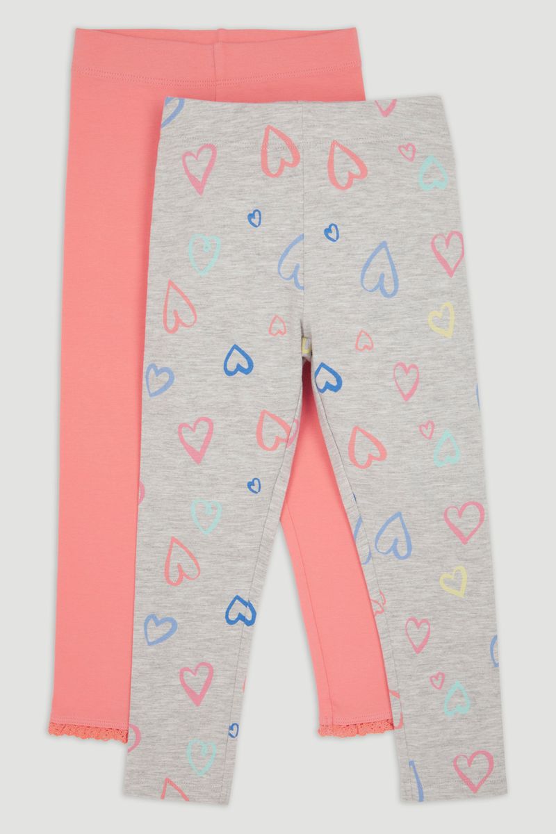 2 Pack Heart & Coral Leggings
