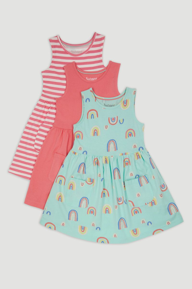 3 Pack Rainbow Dresses 1-10yrs