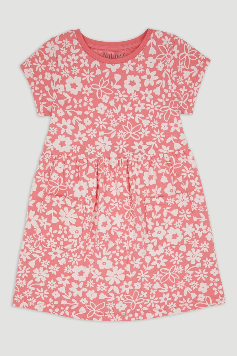 Pink Flower Print Dress