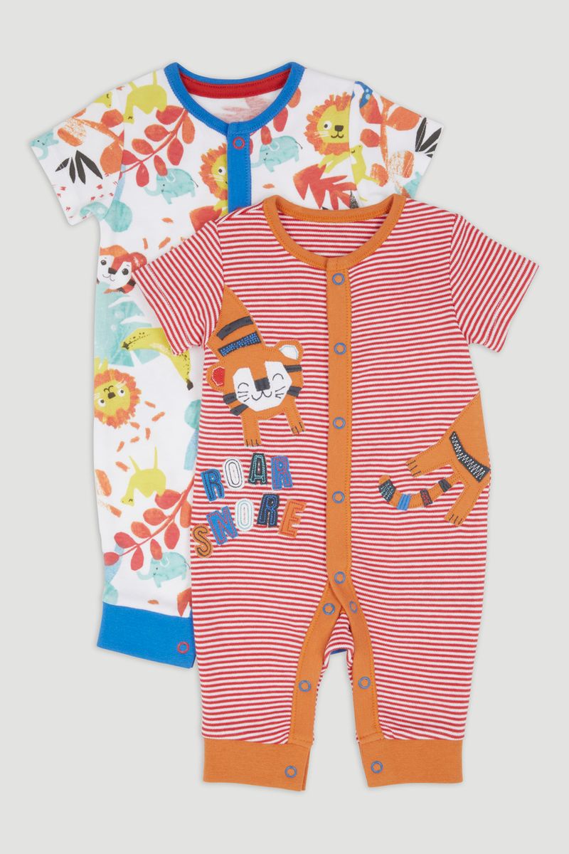 2 Pack Animal Footless Sleepsuits
