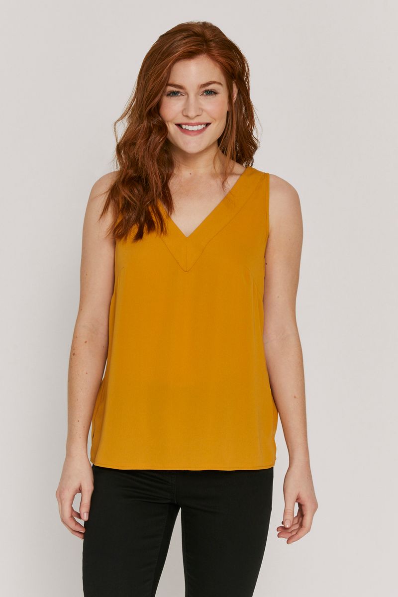 V-Neckline Ochre Cami