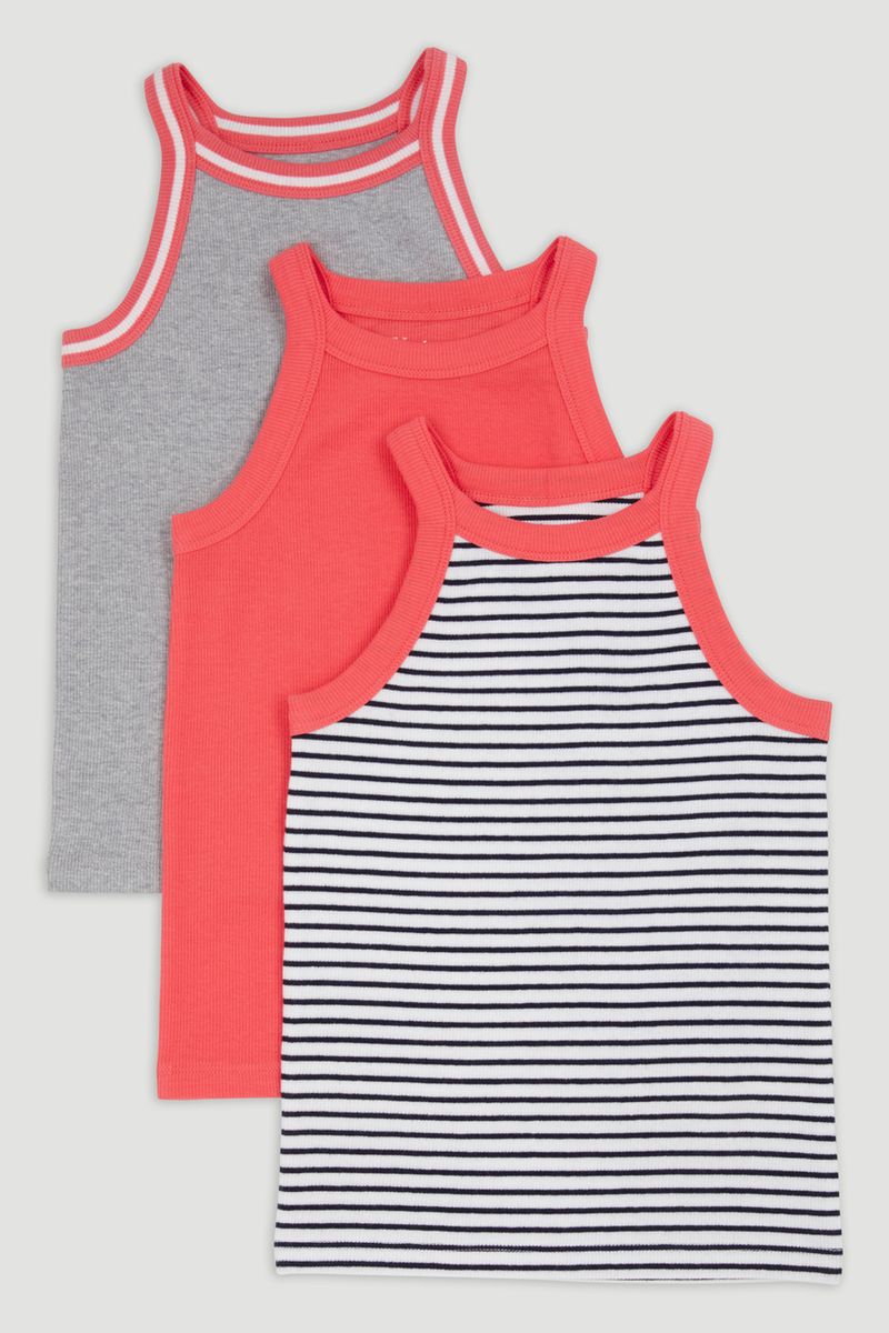 3 Pack Ribbed Vests