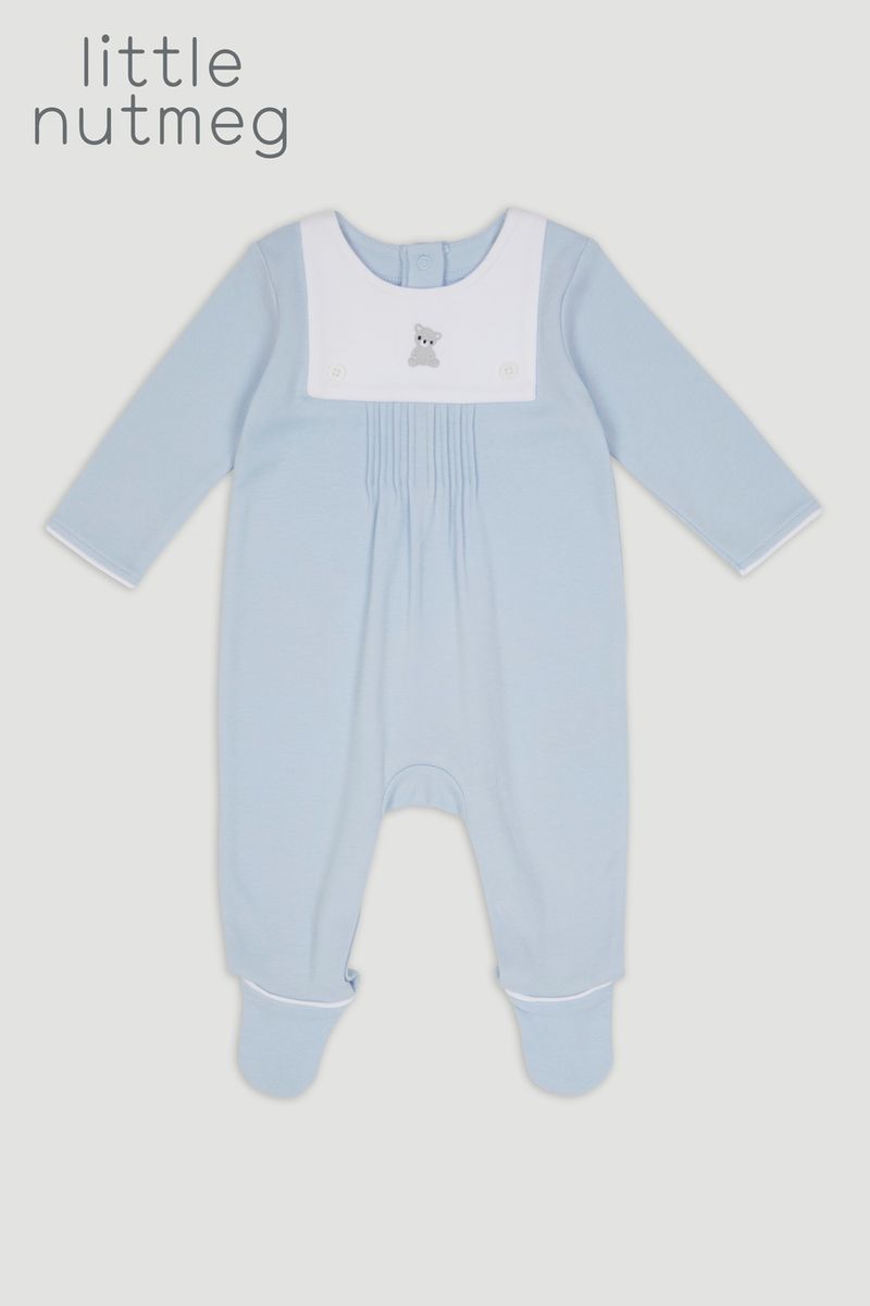 Little Nutmeg Blue Sleepsuit