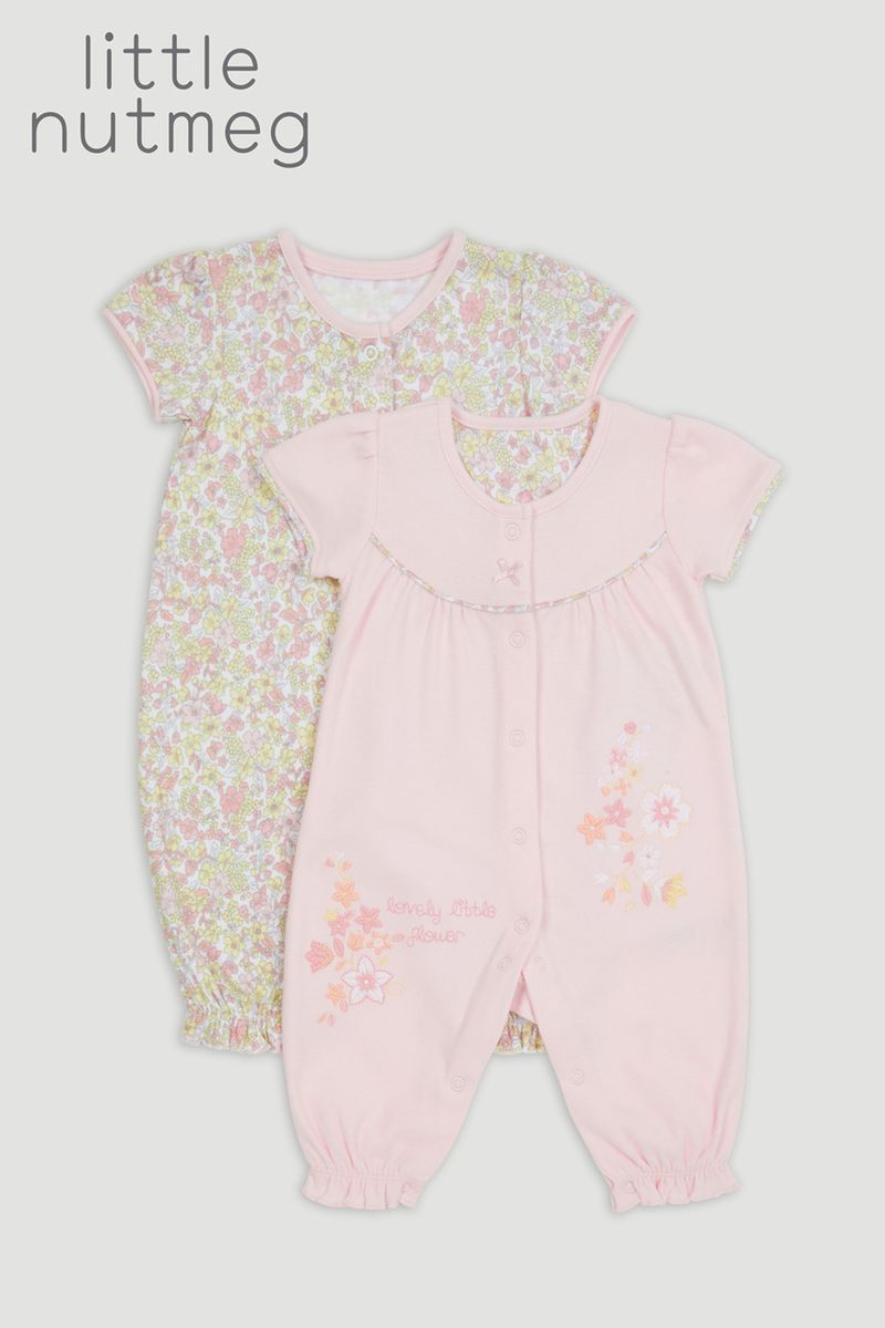 Little Nutmeg 2 Pack Floral Sleepsuits