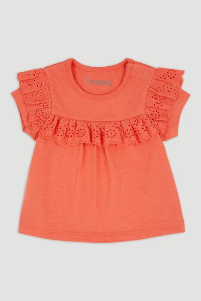 Coral Broderie T-Shirt