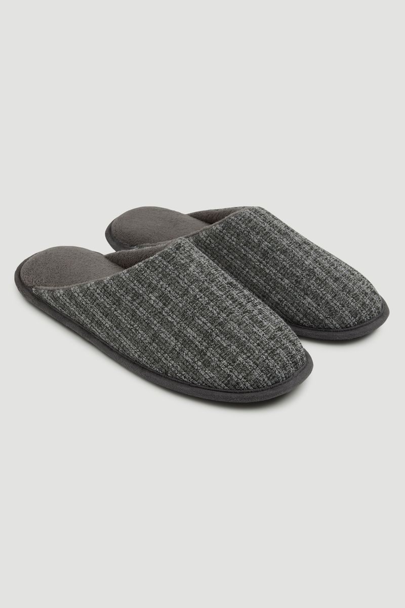 Grey Stripe Slippers