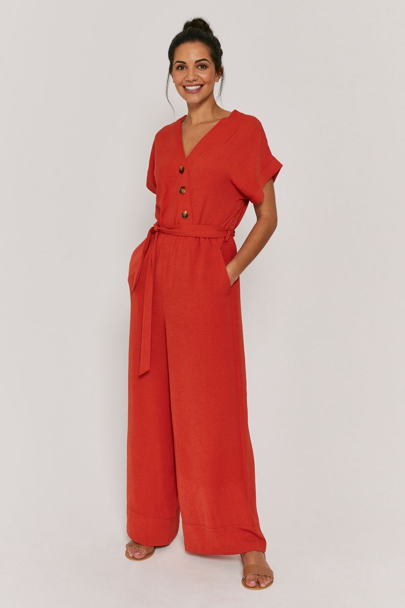 Kimono Sleeve Rust Jumpsuit
