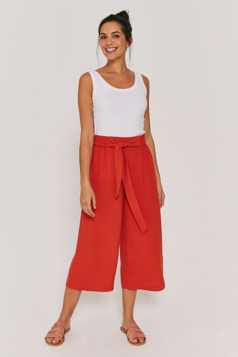 Rust Wide Leg Culottes