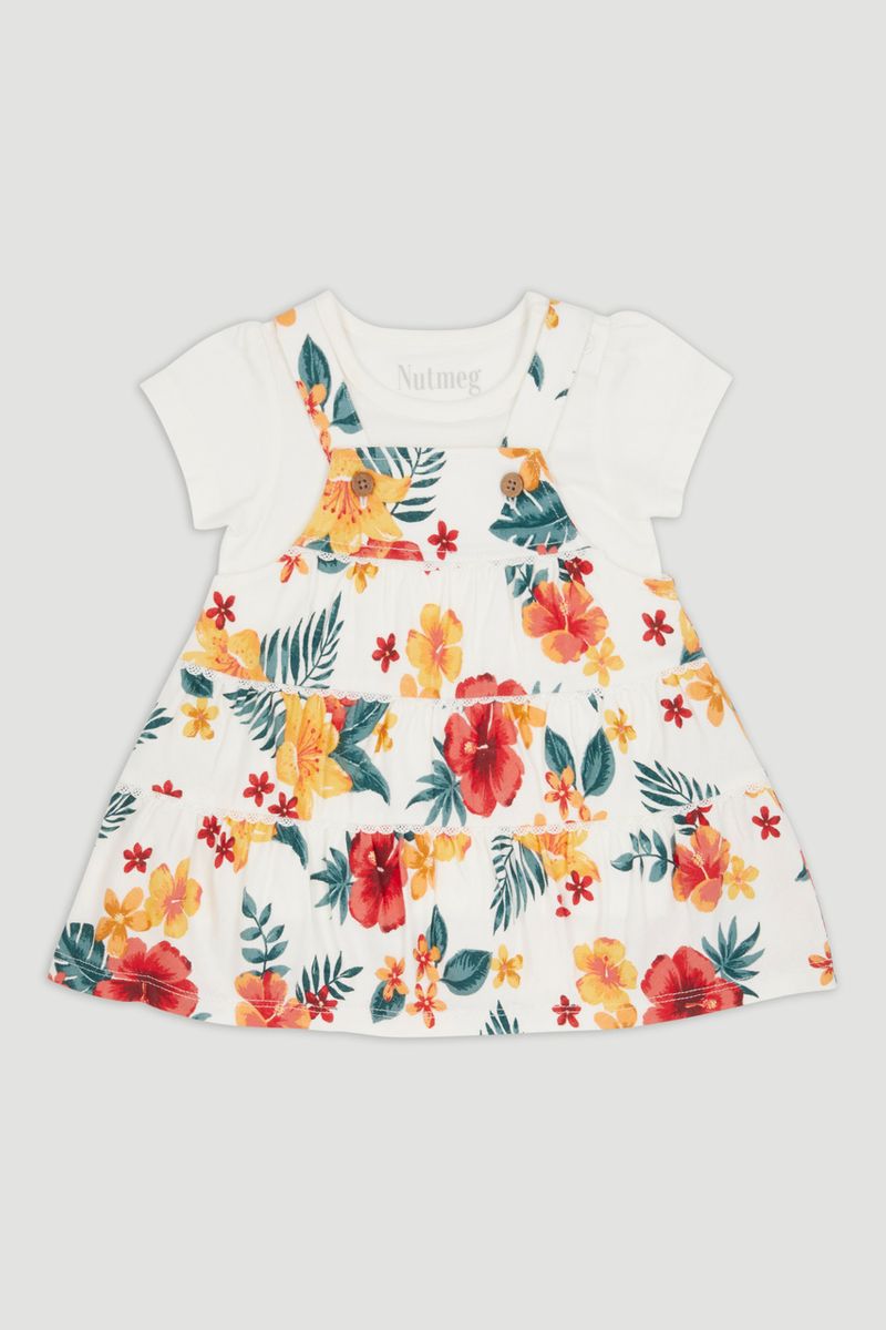 Tropical Pinafore Dress Set