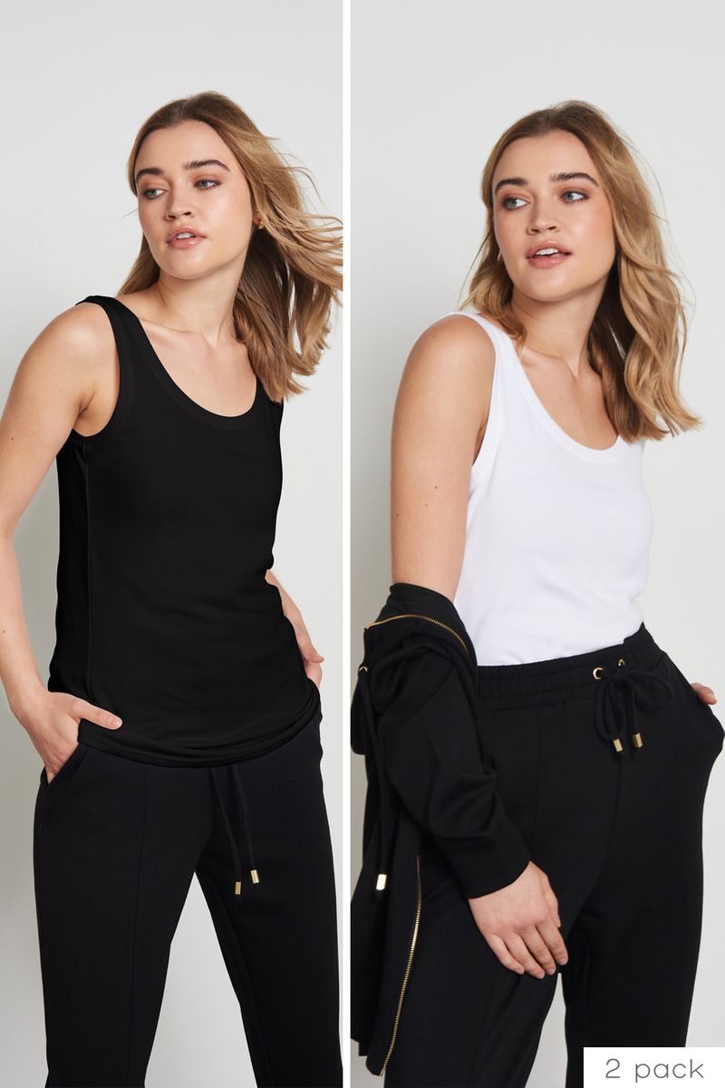 2 Pack White & Black Vests