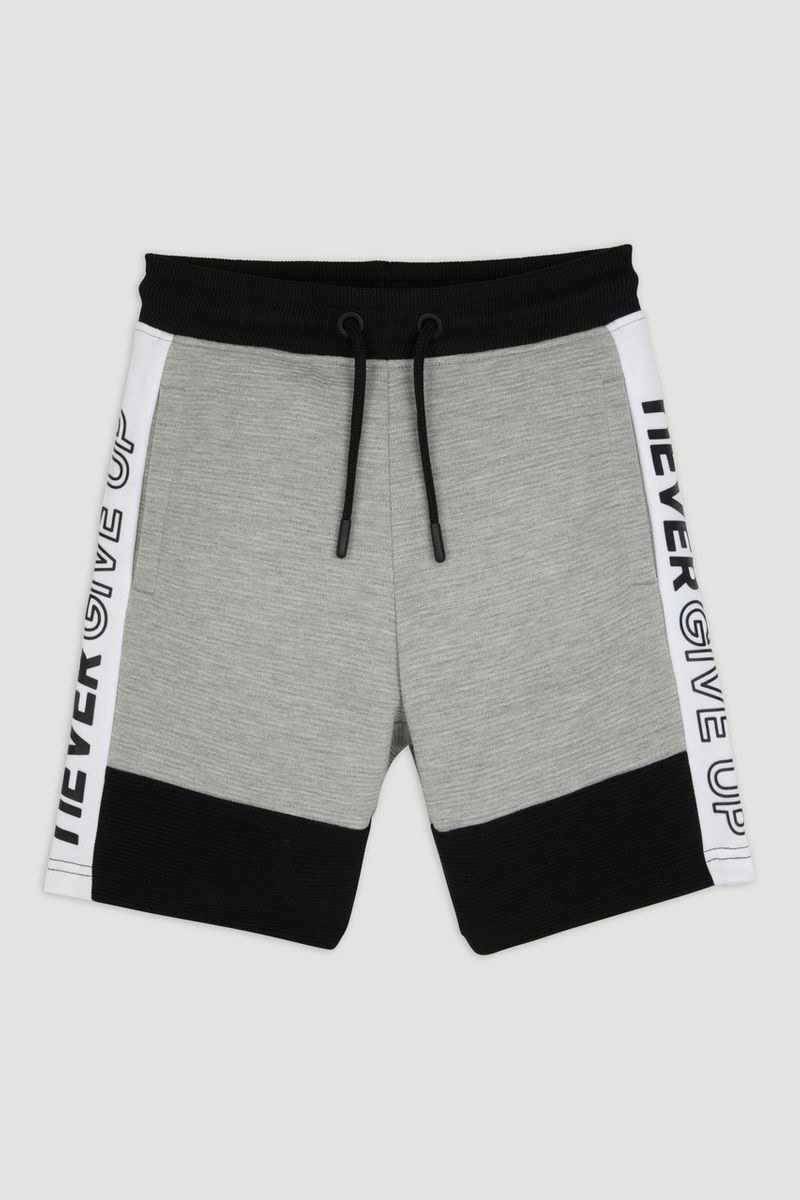 Grey Marl Textured Sweat Shorts