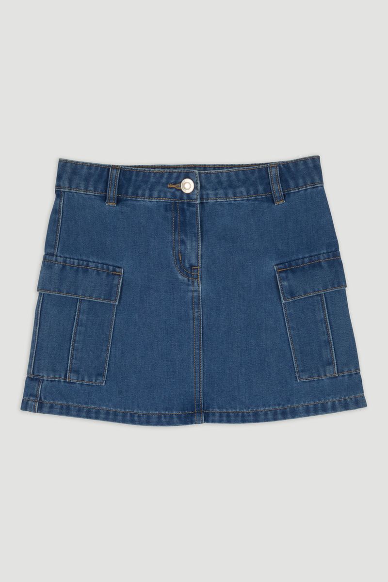 Denim Cargo Skirt