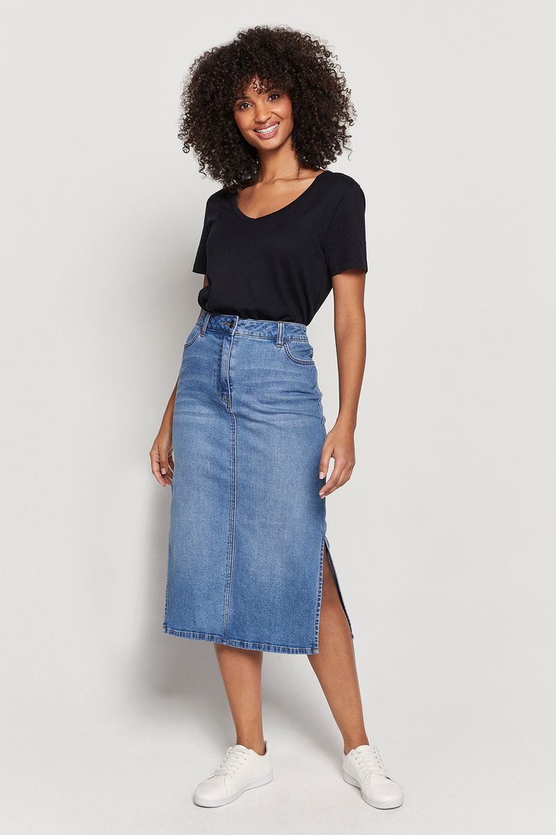 Denim Midi Skirt