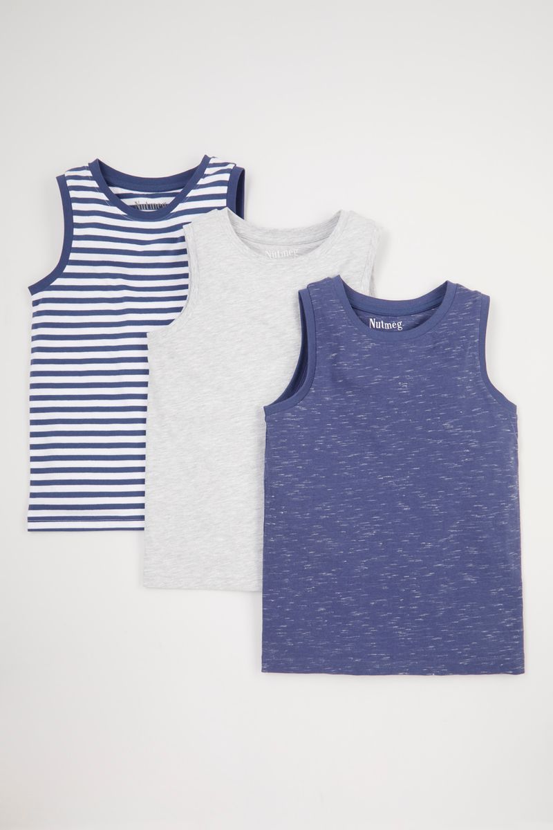 3 Pack Stripe Vests 1-14yrs