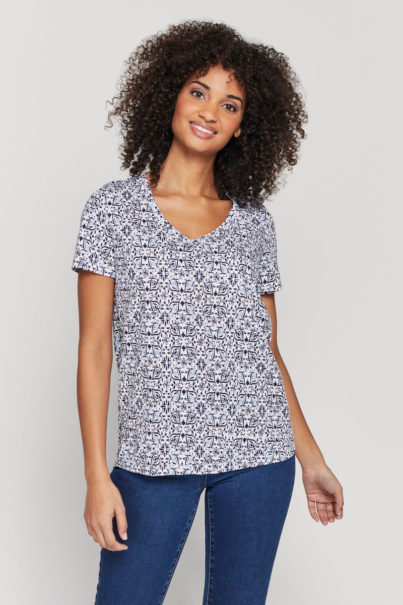 Short sleeve Tile Print T-shirt