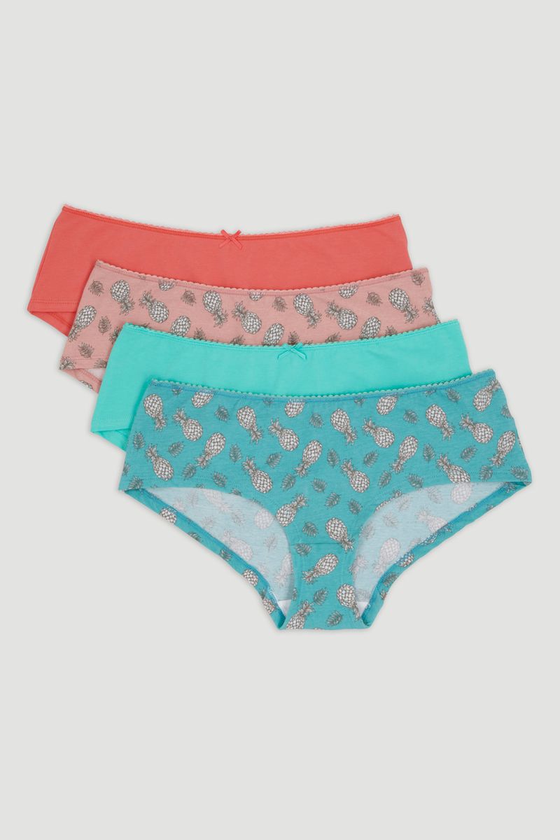 4 Pack Pink Pineapple Shorts