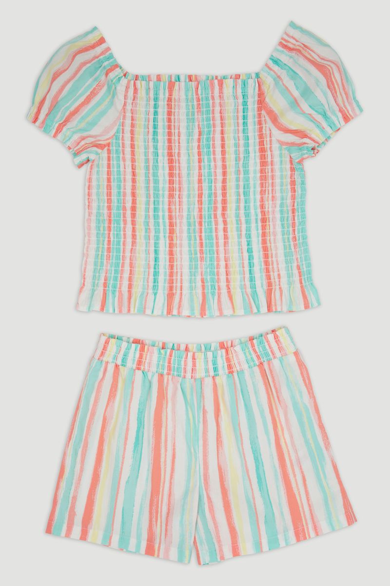 Shirred Top & Shorts Set