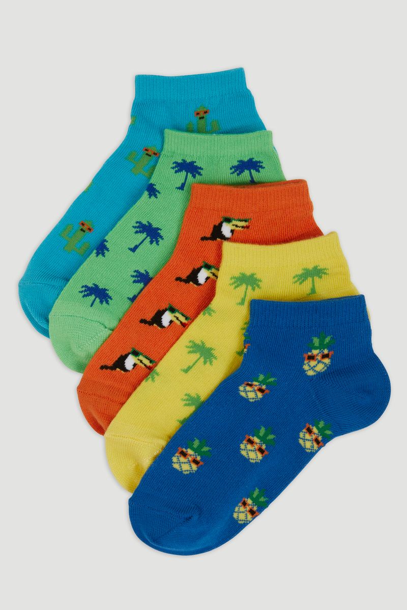 5 Pack Tropical Trainer Socks