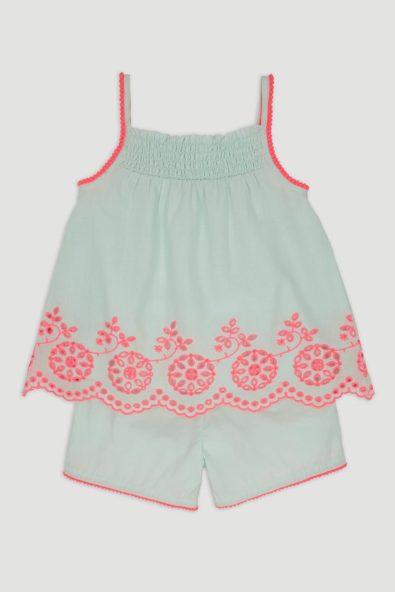 Mint Woven Smock Top & Shorts