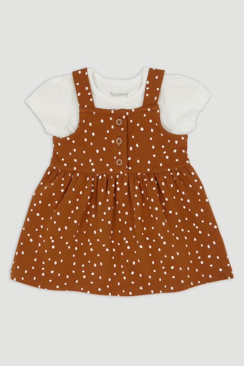 Spot Pinafore & T-Shirt Set