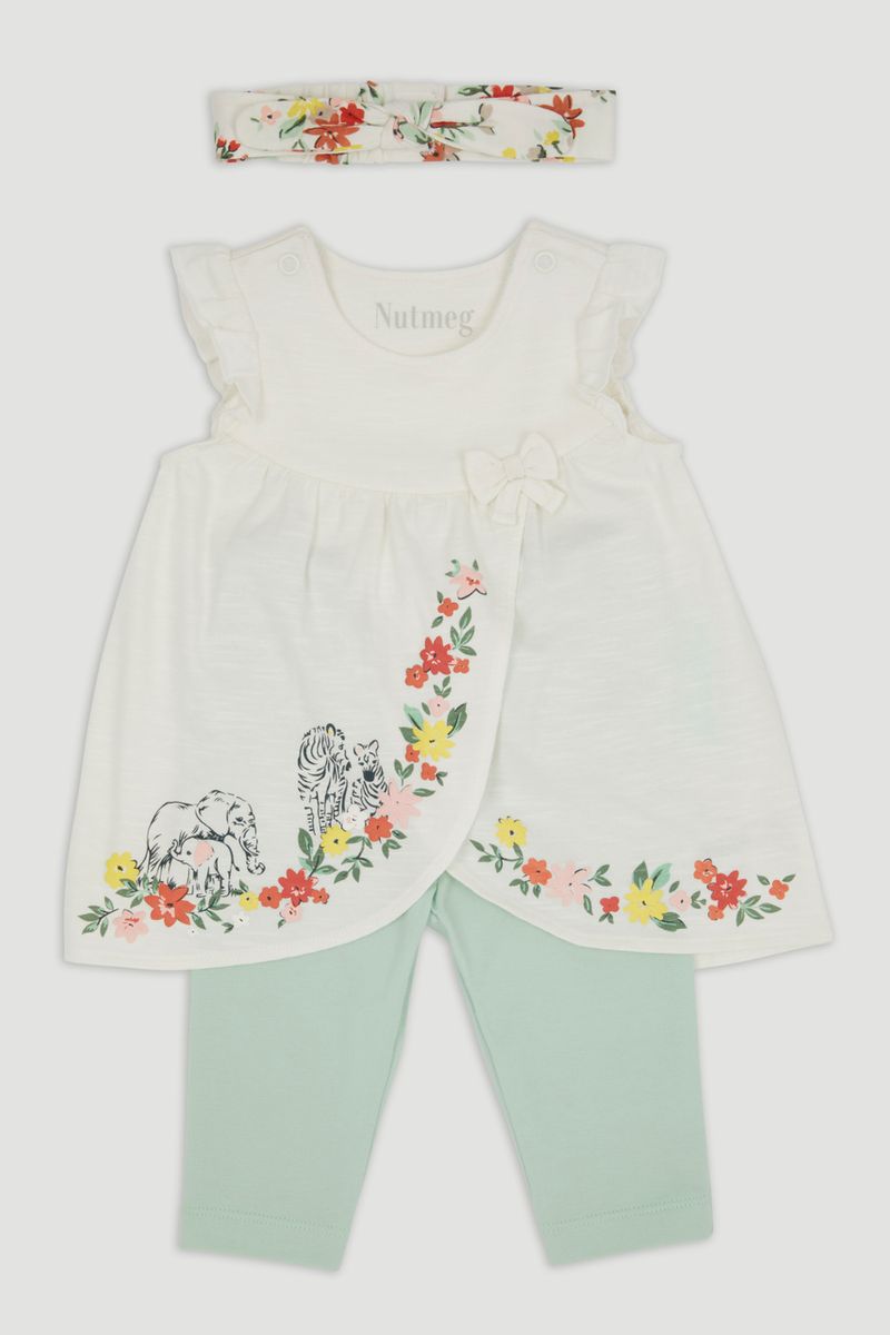 3 Piece Flower Print Set