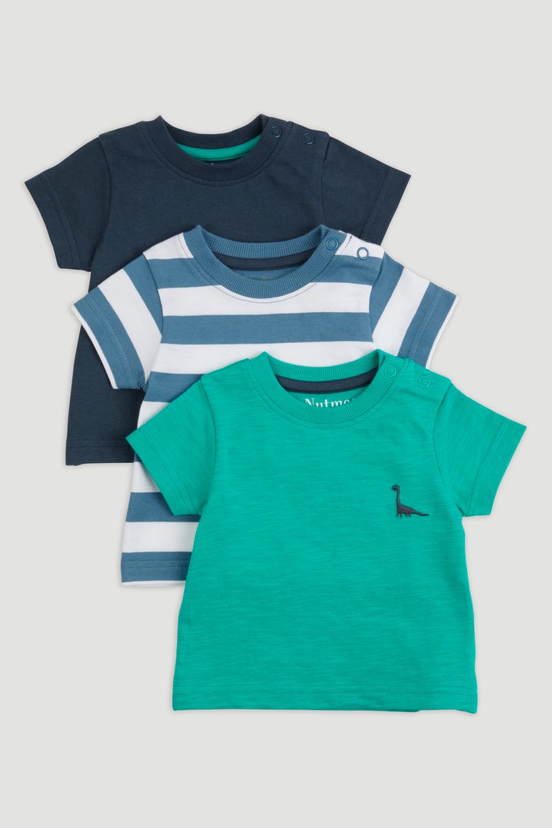 3 Pack Navy Dinosaur T-Shirts