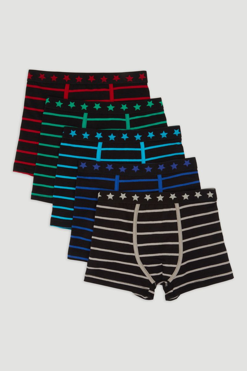 5 Pack Black Stripe Trunks