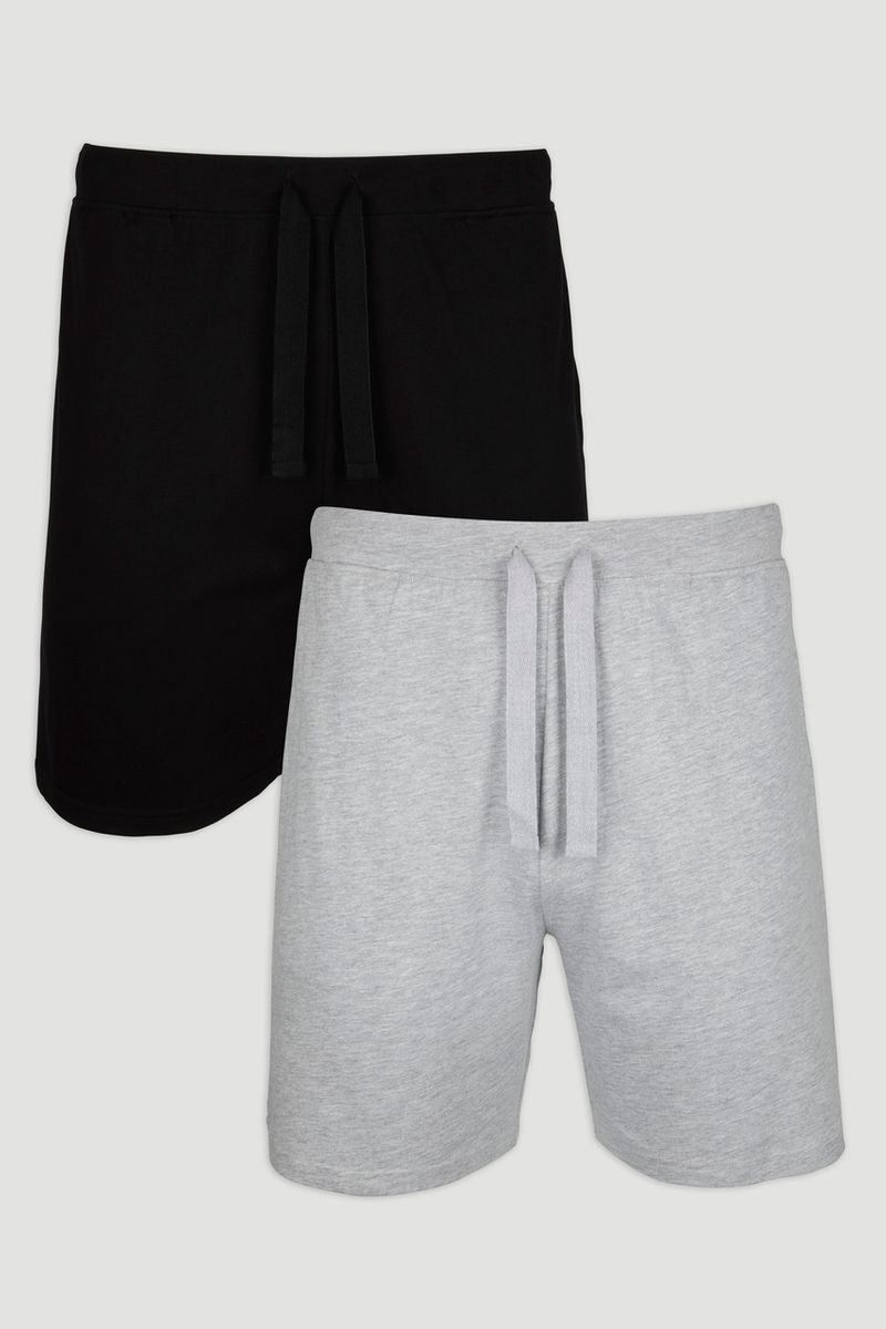 2 Pack Black & Grey Shorts