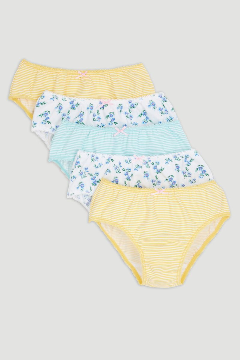 5 Pack Flower Print Briefs