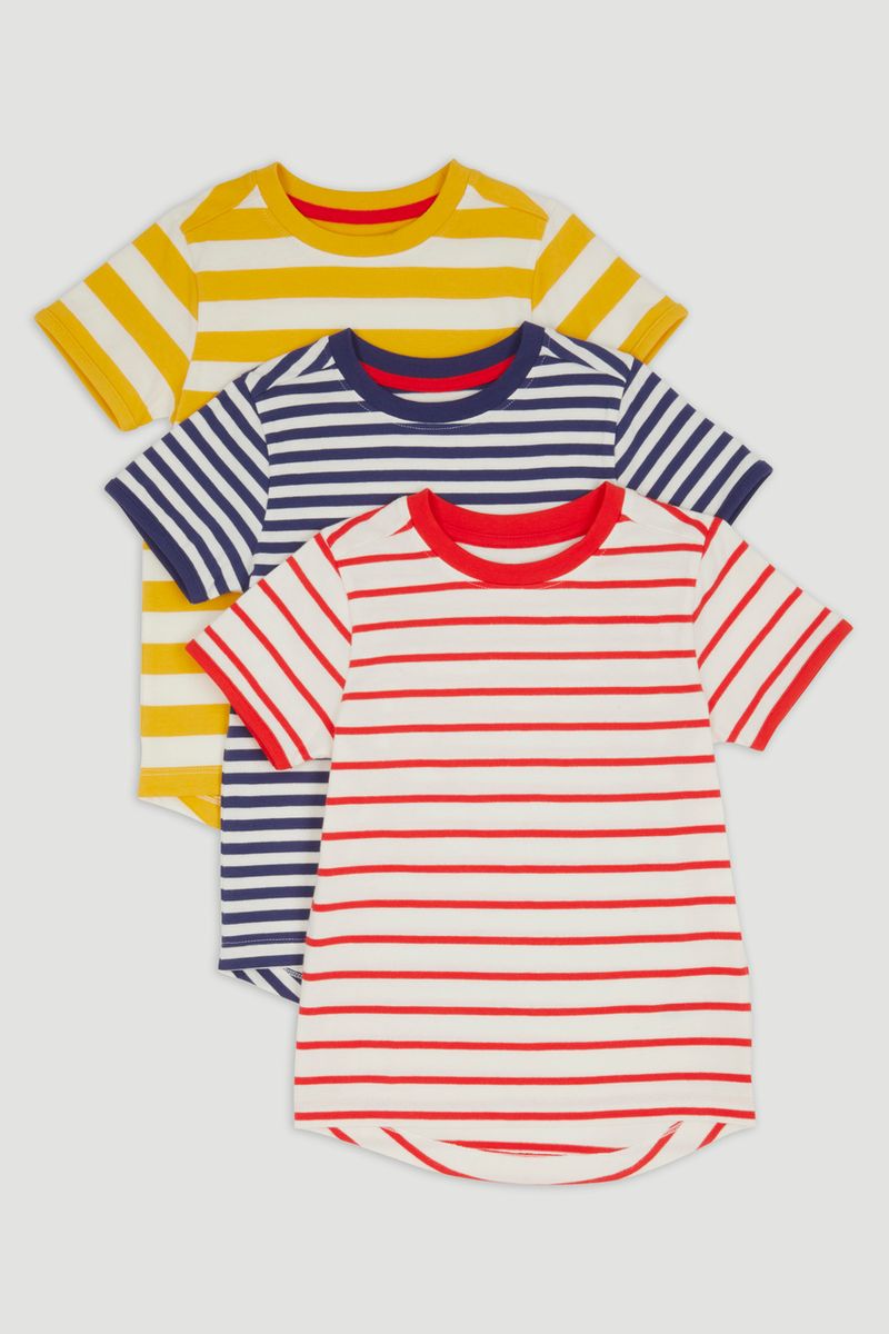 3 Pack Retro Stripe T-shirts 1-14yrs